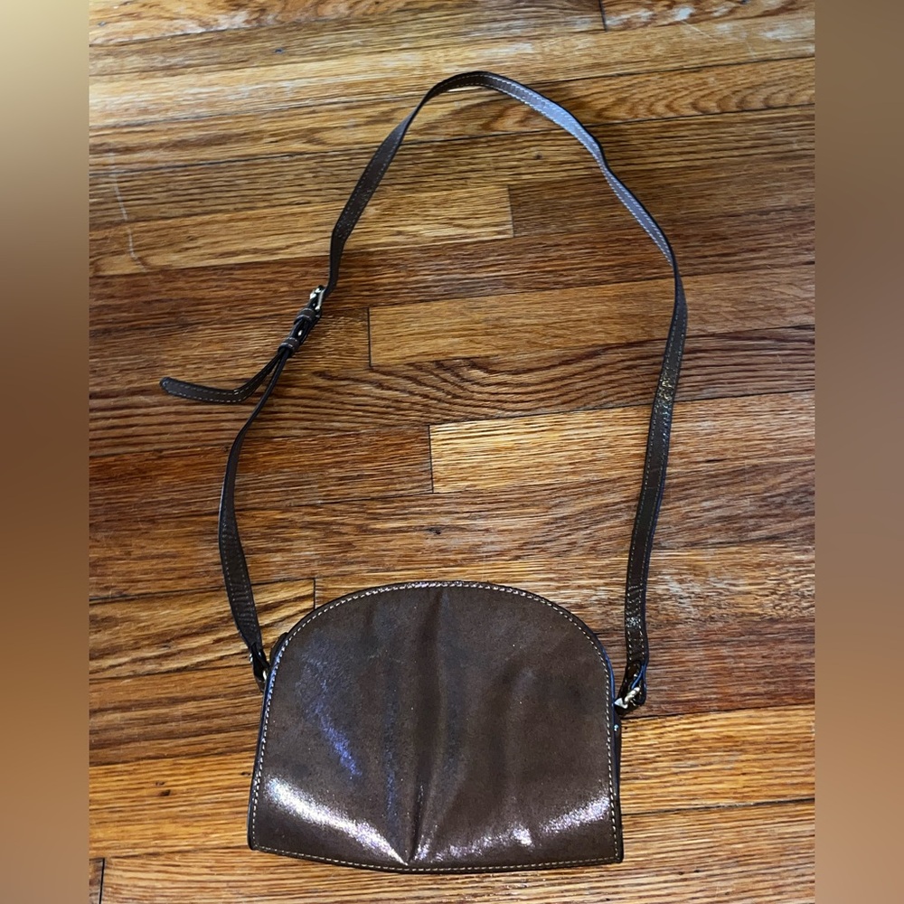 Free People crossbody purse brown metallic sparkly western country boho cowgirl - Picture 9 of 11